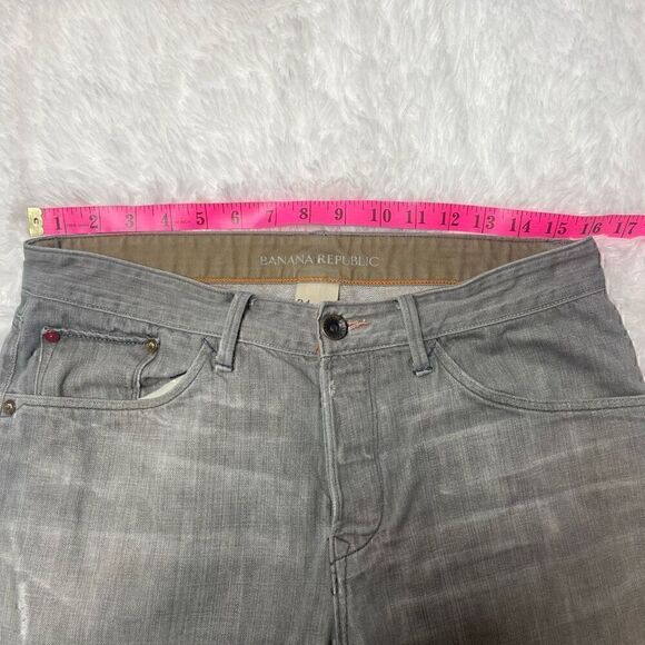 Banana Republic Mens Vintage Straight Jeans 31 x 32 Grey Distressed - Picture 3 of 11